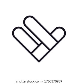 geometric and abstract check mark line style icon design, shape and figure theme Vector illustration