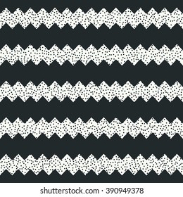 Geometric abstract chevron zigzag stripes pattern. Hipster striped. Wrapping paper. Scrapbook paper. Vector illustration. Background. Graphic texture with randomly disposed spots.