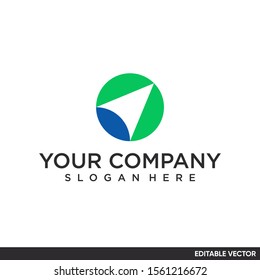 geometric abstract circle arrow logo represent success for start up and big company