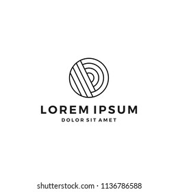 geometric abstract circle logo line art outline monoline icon illustration network connect symbol