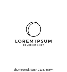 geometric abstract circle logo line art outline monoline icon illustration network connect symbol