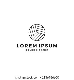geometric abstract circle logo line art outline monoline icon illustration network connect symbol
