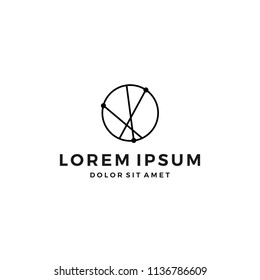 geometric abstract circle logo line art outline monoline icon illustration network connect symbol