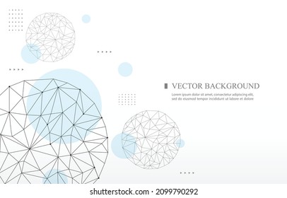 Geometric abstract circle shape.vector polygon drawing white backgrtound