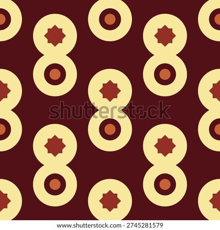 Geometric Abstract Circle Star Seamless Pattern Repetitive Illustration Background