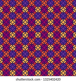 Geometric abstract circles in pleasing colors behind a repeating matrix pattern