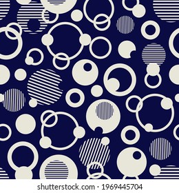 Los círculos geométricos abstractos se combinan perfectamente con el diseño de patrones vectoriales. Se utiliza para papel de fondo, textil y envoltorio.