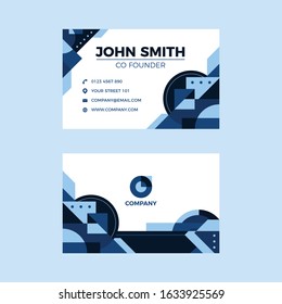 Geometric Abstract Classic Blue elegant business card