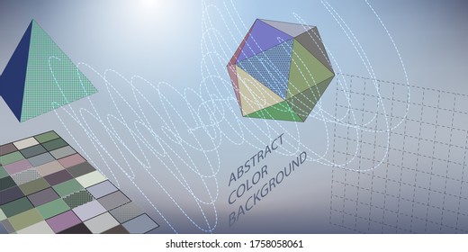 Fondo de color geométrico abstracto con formas geométricas de estilo isométrico. Ilustración del vector