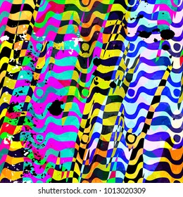 geometric abstract color pattern in graffiti style. Quality vector illustration for your design