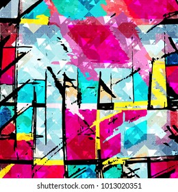 geometric abstract color pattern in graffiti style. Quality vector illustration for your design