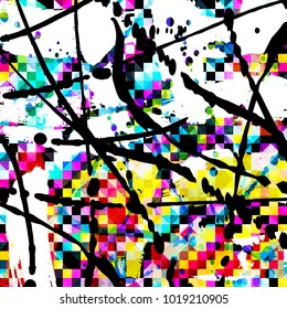 geometric abstract color pattern in graffiti style. Quality vector illustration for your design