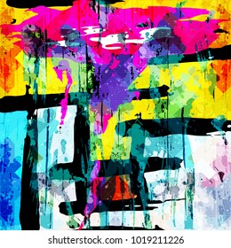 geometric abstract color pattern in graffiti style. Quality vector illustration for your design