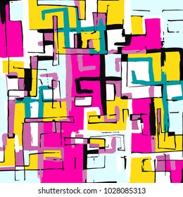 geometric abstract color pattern in graffiti style. Quality vector illustration for your design