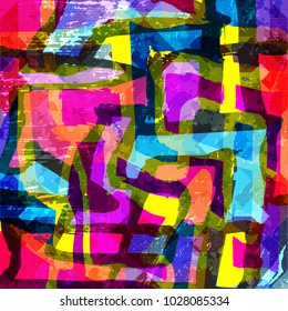 geometric abstract color pattern in graffiti style. Quality vector illustration for your design