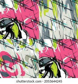 geometric abstract color pattern in graffiti style. Quality vector illustration for your design
