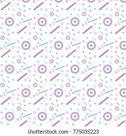 Geometric abstract color pattern on white background with purple circle and blue point