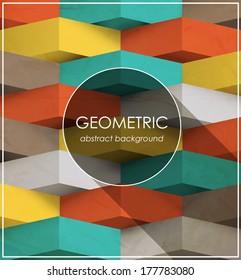 geometric abstract colored retro design template / vector