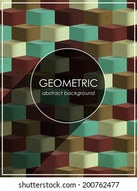 geometric abstract colored retro design template / vector background