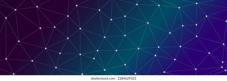 Geometric abstract colorful background with connected line and dots. Graphic background for your design. Vector illustration.	