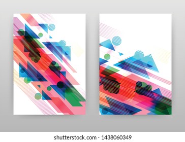 Geometric abstract colorful design for annual report, brochure, flyer, poster. Geometry abstract background vector illustration for flyer, leaflet, poster. Abstract A4 brochure template.