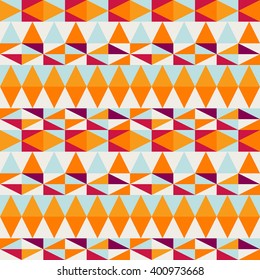 Geometric abstract colorful mosaic pattern. Vector seamless retro vintage wallpapers.
