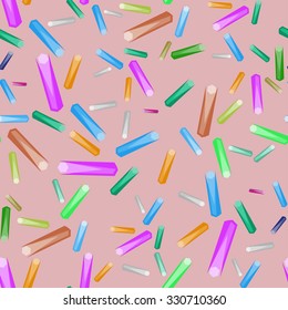 Geometric abstract colorful seamless pattern with pink background. Can be used  for wallpaper, web page background, wrapping paper, print on fabric.