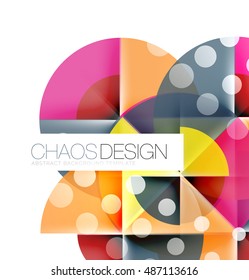 Geometric abstract composition - circles layout with light effects