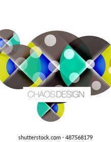 Geometric abstract composition - circles layout with light effects