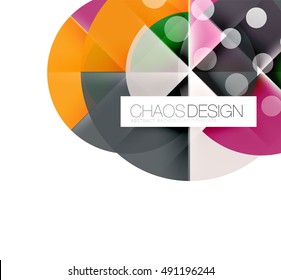 Geometric abstract composition - circles layout with light effects