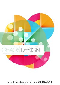 Geometric abstract composition - circles layout with light effects