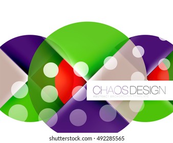 Geometric abstract composition - circles layout with light effects
