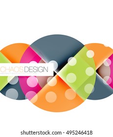 Geometric abstract composition - circles layout with light effects