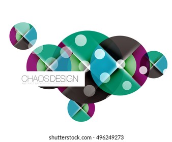 Geometric abstract composition - circles layout with light effects