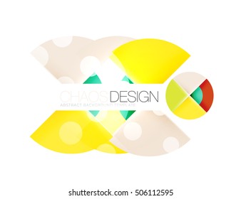 Geometric abstract composition - circles layout with light effects