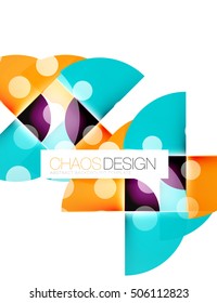 Composição geométrica abstrata - layout de círculos com efeitos de luz