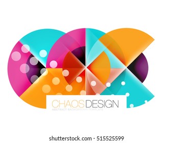 Geometric abstract composition - circles layout with light effects