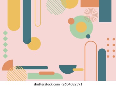 Geometric Abstract Composition with Pastel Colors
