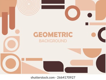 Geometric Abstract Composition with Shapes and Typography