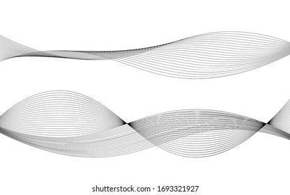 Composición abstracta geométrica. Una banda o cinta de líneas. Gráficos en blanco y negro