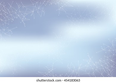 Geometric abstract connected line with dots. Big data visualization. Molecule and communication background. Social network information. Modern technology concept. Vector illustration