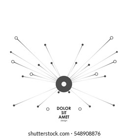 Geometric abstract connected line and dots.