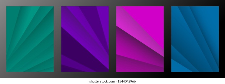 Geometric abstract covers set. Simple overlap in colorful background