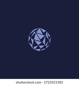 Logotipo geométrico abstracto de cristal que simboliza el misterio y la energía interior.