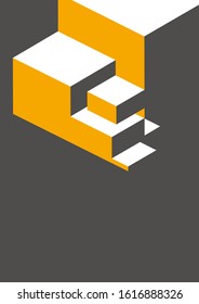 Geometric Abstract with cubes in 3d. Design template for brochure, flyer or depliant for business purposes. Vector illustration
