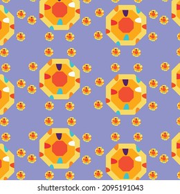 Geometric Abstract Cute Color Shape Seamless Pattern Background For Cover Page, Kids Fabric, Textile, invitation.