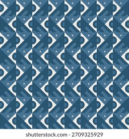 Geometric Abstract Dark Blue Shape Seamless Decorative Surface Pattern