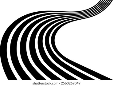 Geometric Abstract Decorative line wave Background. optical art illusion. perspective line stripes with 3d dimensional effect