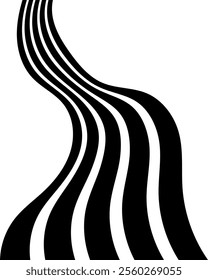 Geometric Abstract Decorative line wave Background. optical art illusion. perspective line stripes with 3d dimensional effect