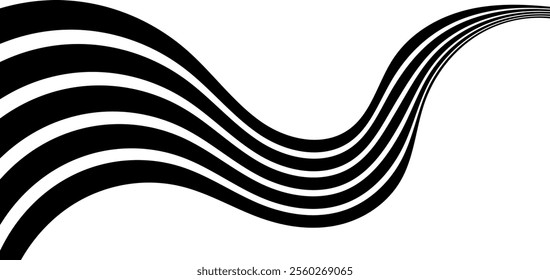 Geometric Abstract Decorative line wave Background. optical art illusion. perspective line stripes with 3d dimensional effect